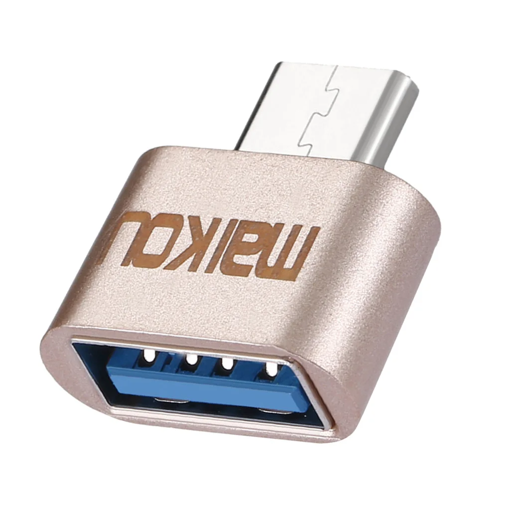 2Packs Portable USB 3.0 to USB Type C Adapter OTG Connector for All Type-C Devices for Smartphones Male-Female OTG Adapter