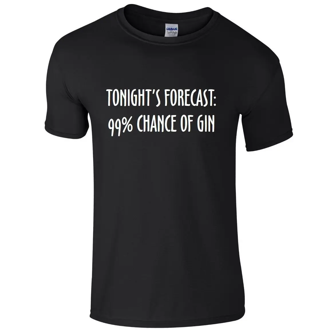 

TONIGHT'S FORECAST 99% CHANCE GIN Mens T-Shirt S-3XL Funny Printed Joke Alcohol New T Shirts Funny Tops free shipping