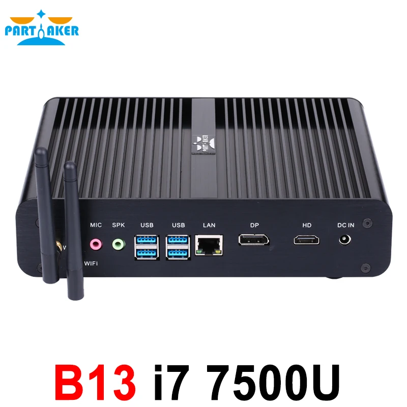 Partaker B13 Mini PC with 7th Gen Kaby Lake Intel Core i7 7500U Winows 10 Linux