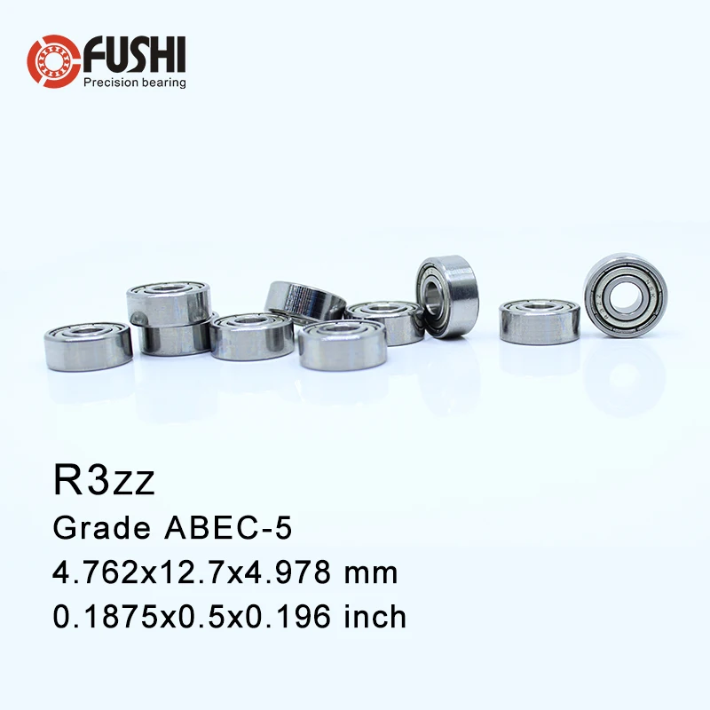 

R3ZZ Bearing ABEC-5 ( 10 PCS ) 3/16"x1/2"x0.196" inch Miniature R3 ZZ Ball Bearings R3Z For RC Models