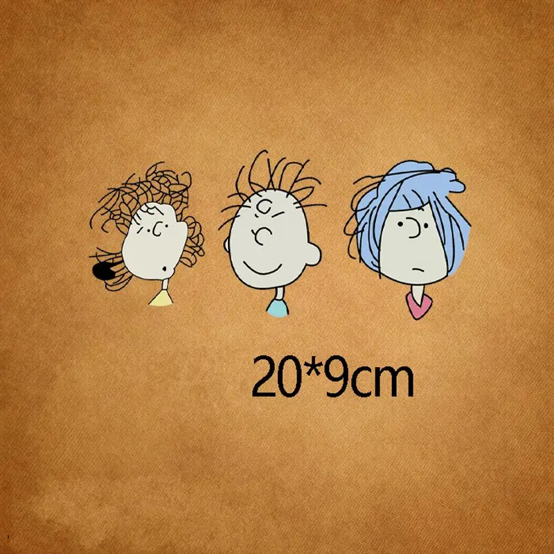 

20x9cm Cartoon Boy Pattern Iron On Patches Printed Stickers Washable Appliques A-level Heat Transfer For DIY T-shirt Clothing