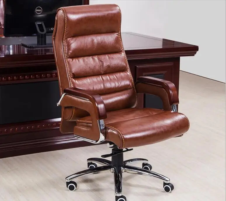 Кресло Boss кожаное компьютерное кресло домашнее массажное откидывающееся кожаное кресло руководителя цельное деревянное офисное кресло с подлокотником - Цвет: 07