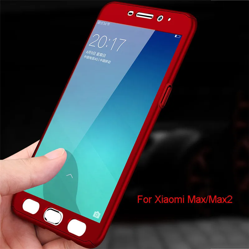 

Luxury 360 Degree Protection Shockproof Back Covers For Xiaomi Mi Max 2 Cases Hard Matt Plastic Full Body Cover Xioami Max2