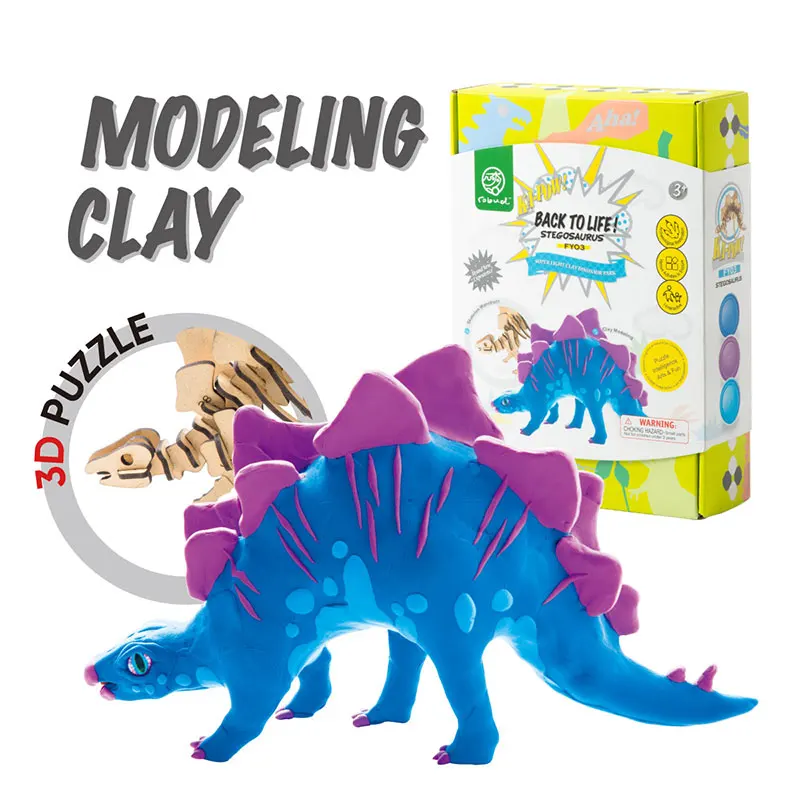 

Robotime DIY Dinosaur Model Clay Toys Assembly Model Plasticine Toys For Children FY03 for Drop Shipping