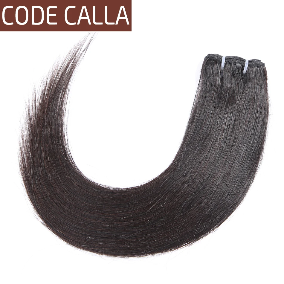

Code Calla Straight Unprocessed Pre-Colored Raw Virgin Indian Salon Human Hair Extensions Bundles 50g/PC Black Color For Women