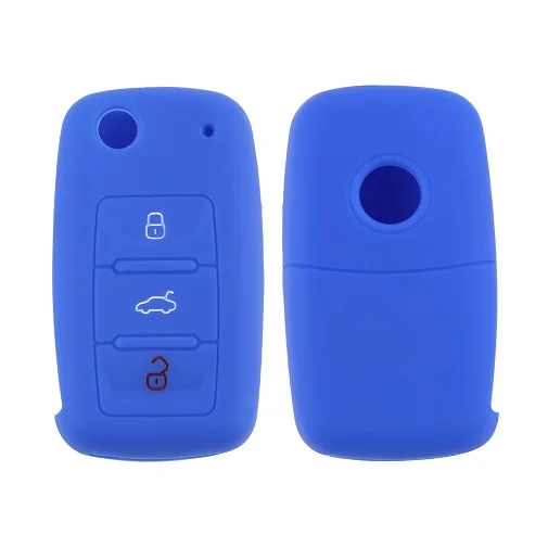 Универсальный силиконовый автомобильный чехол-держатель для ключей, карамельный цвет, чехол Turma do Chaves, автомобильные аксессуары для Volkswagen для VW - Название цвета: Синий