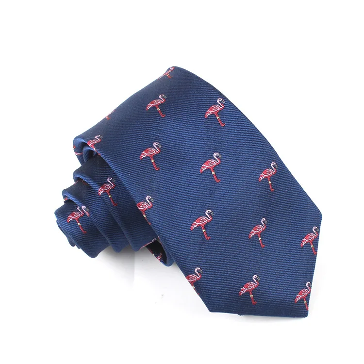Доставка EMS или DHL, 100 шт. Бесплатная доставка Новинка 2017 года Фламинго мужчины галстук полиэстер животного Бизнес окрашенные галстук