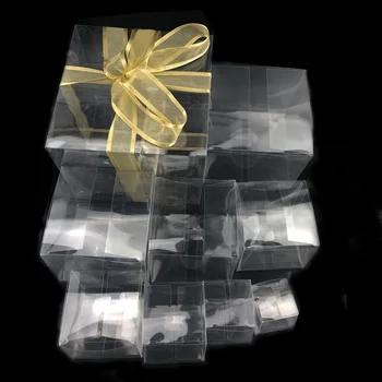 

100pcs/lot 5x5x5 5x5x8 cm PVC Clear Packaging Gift Boxes Transparent Plastic Boxes Chocolate Candy Toys Jewelry Packing&Display