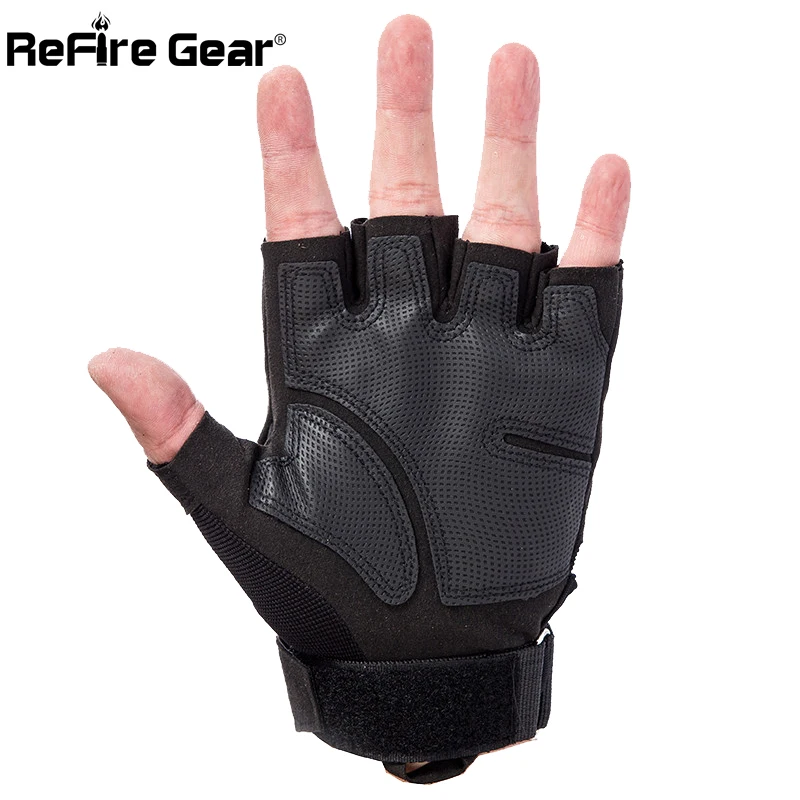 Перчатки ReFire Gear SWAT мужские боевые митенки без пальцев из углеродного волокна