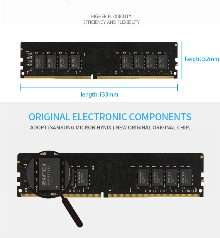 ZIFEI DDR4 оперативной памяти 8 GB 16 GB 2133 MHz 2400 MHz 2666 мгц модуль памяти DIMM для компьютера с охлаждающим Fin