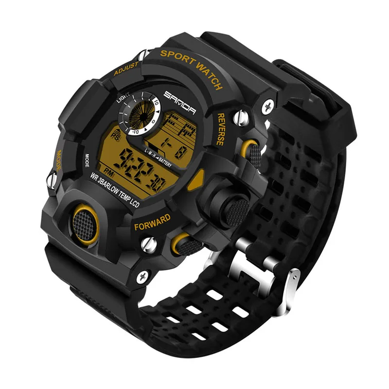 Роскошные модные спортивные часы для мужчин светодиодный цифровой часы 30 м водонепроницаемый человек Relogio Masculino военные часы наручные часы gai - Цвет: BGD