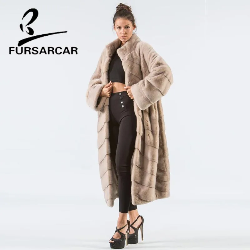 Новое поступление пальто FURSARCAR из натурального меха норки Женская длинная