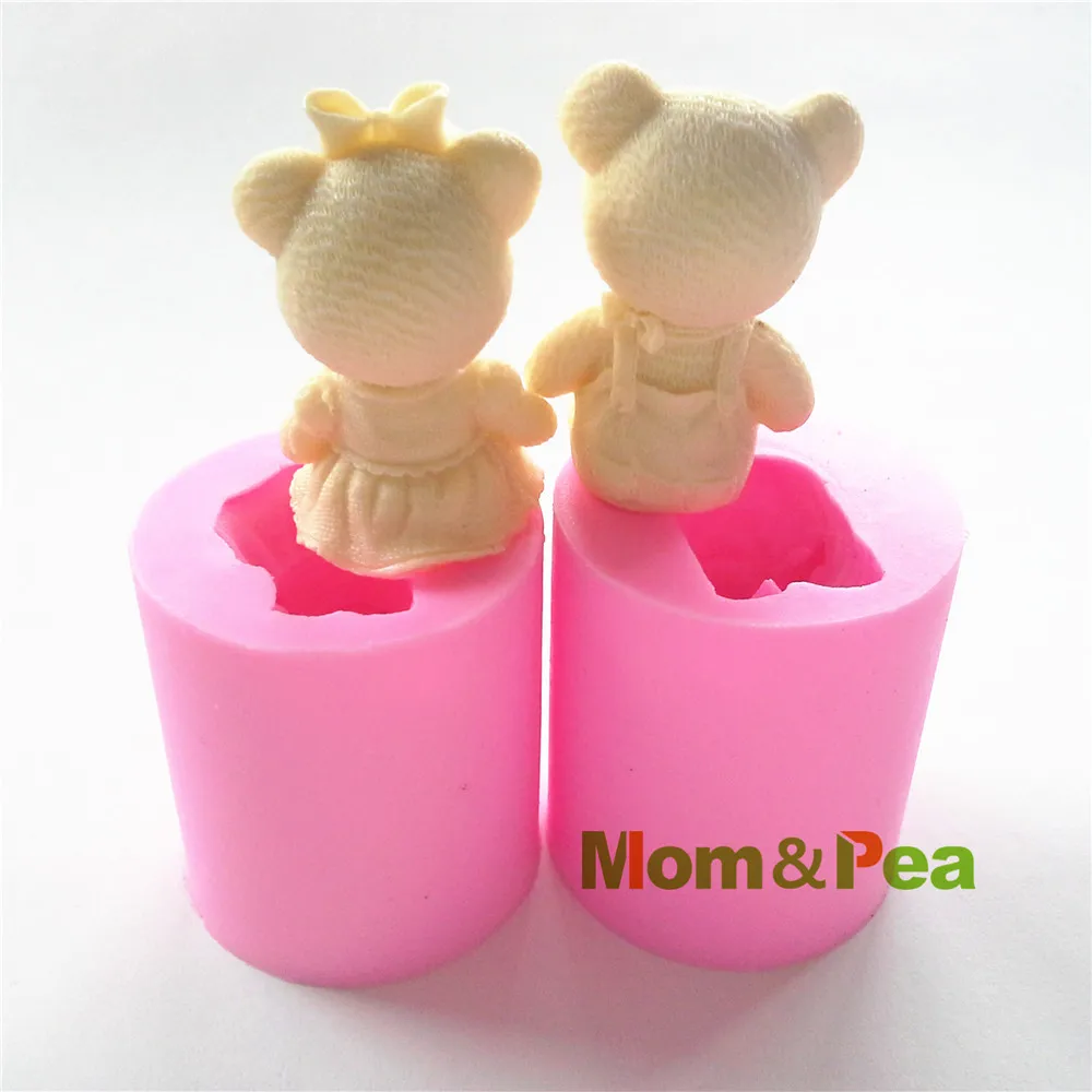 Mom& Pea 0494,, силиконовая форма для мыла в форме медведя для мальчиков, украшение торта, помадка, 3D форма для торта, силиконовая форма для пищевых продуктов