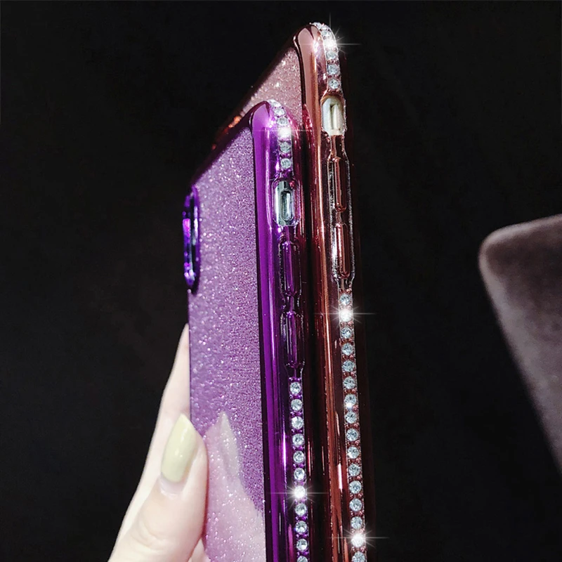 Rhinestone Glitter Case for Apple iphone XS MAX XR 10 X 7 8 Plus 6 S 6s Soft Silicone TPU Diamond Sexy Girl Protector Back Cover (5)