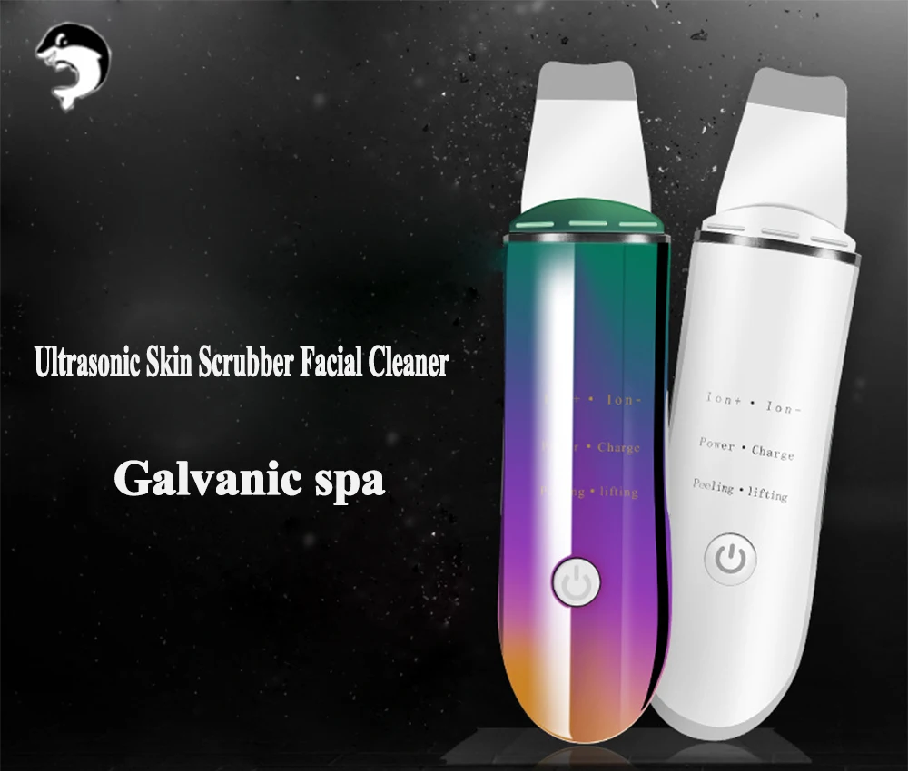 

SKIN Ultrasonic Scrubber Deep Face Cleaning Skin Massager Vibration Face Skin Care Peeling Blackhead Acne Removal Galvanic Spa
