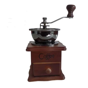 

Wooden Manual Coffee Grinder Stainless Steel Retro Coffee Spice Mini Burr Mill With High-quality Ceramic Millstone