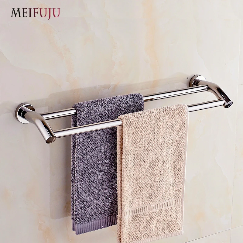 

MEIFUJU Single Double Bar SUS304 Stainless Steel towel bar holder Towel Bars bathroom Wall mounted Bathroom Accessories MFJ80