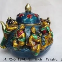 Нежный древнем Китае Восемь Бессмертных перегородчатой чайника с Ming xuande Марк