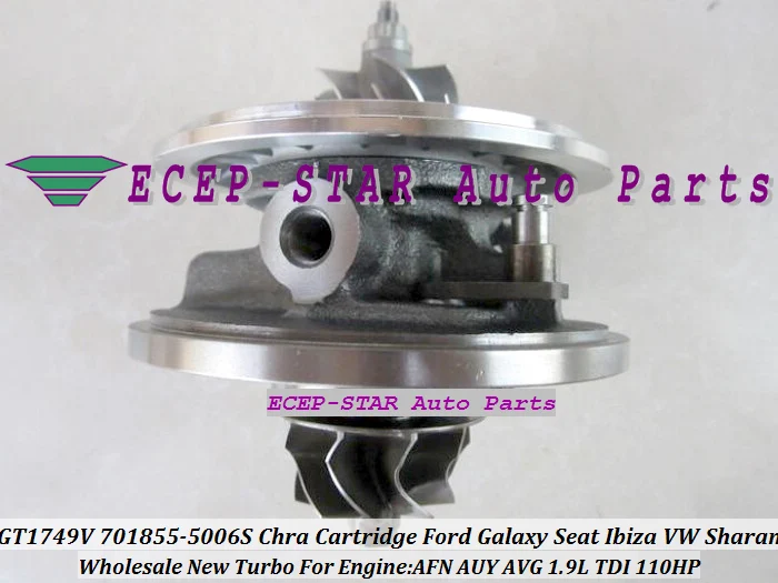 GT1749V 701855-5006S Turbo CHRA Cartridge Turbocharger Core Galaxy Seat Ibiza Volkswagen VW Sharan AFN AUY AVG 1.9L TDI 110HP (2)