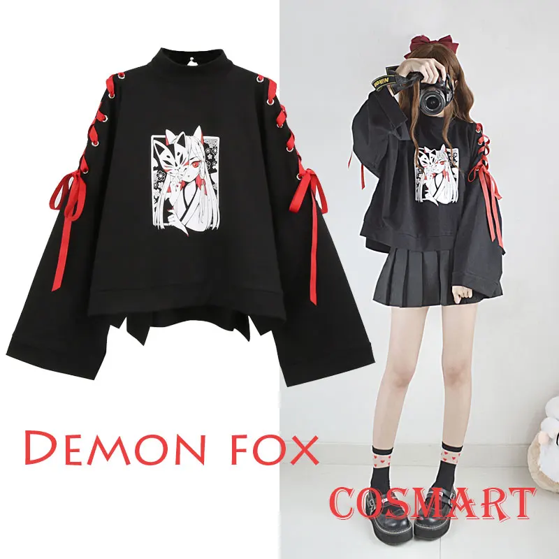 

[Stock] Demon fox Cotton Fleece Tied Long sleeve Pullover Cosplay Costume Winter Coat NEW Free ship
