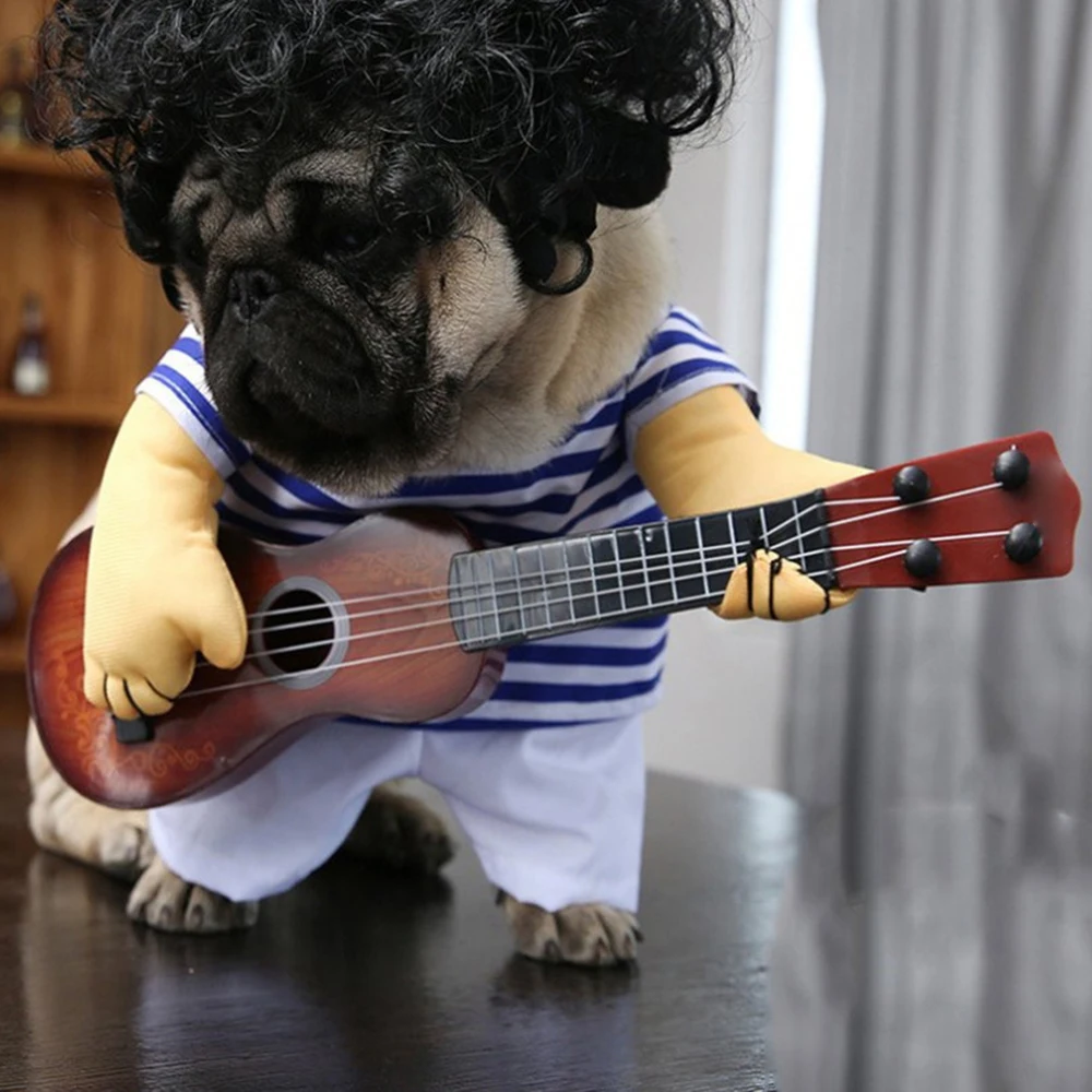 Домашний гитарный рок-певец Косплэй собака костюмы ist туалетный для домашних собак и котов для животных, высокое качество смешные Костюмы