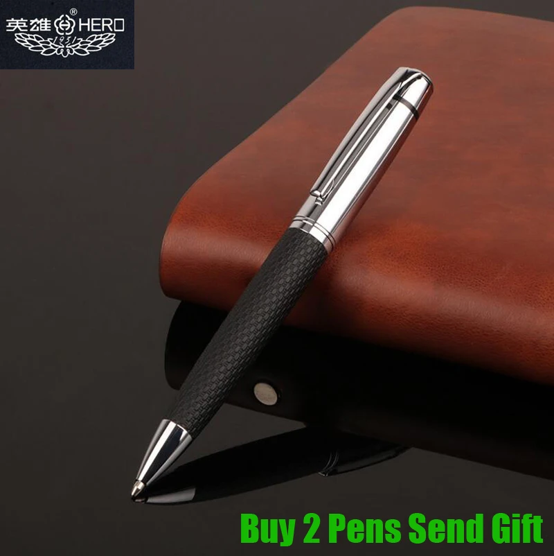 

Free Shipping Hero 3052 Leather Ballpoint Pen New Arrival Luxury Business Gift Signature Writing Pen Buy 2 Pens Send Gift