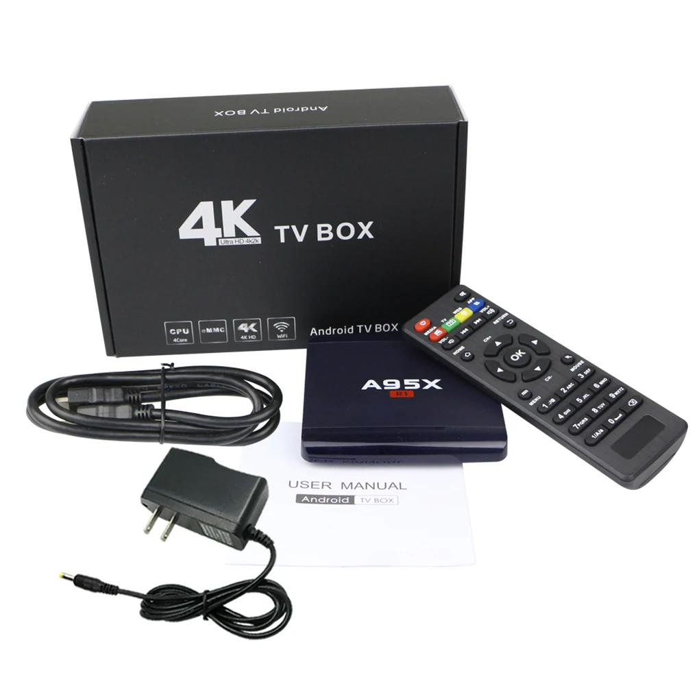 

Universal A95X R1 TV Box RK3229 Quad Core 32-bit CPU For Android 5.1 OS 1GB RAM 8GB ROM Smart Media Player 2.4GHz WiFi