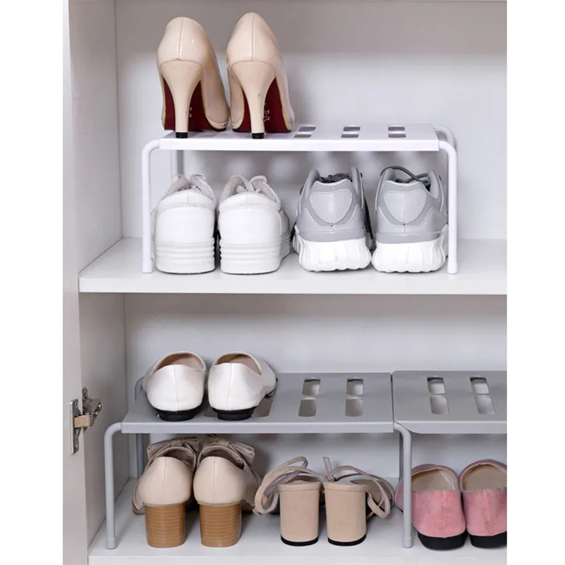 

Adjustable Kitchen Storage Rack Cupboard Storage Shelf Single Layer Kitchen Organizer Wardrobe Shoe Organizers Saving Space