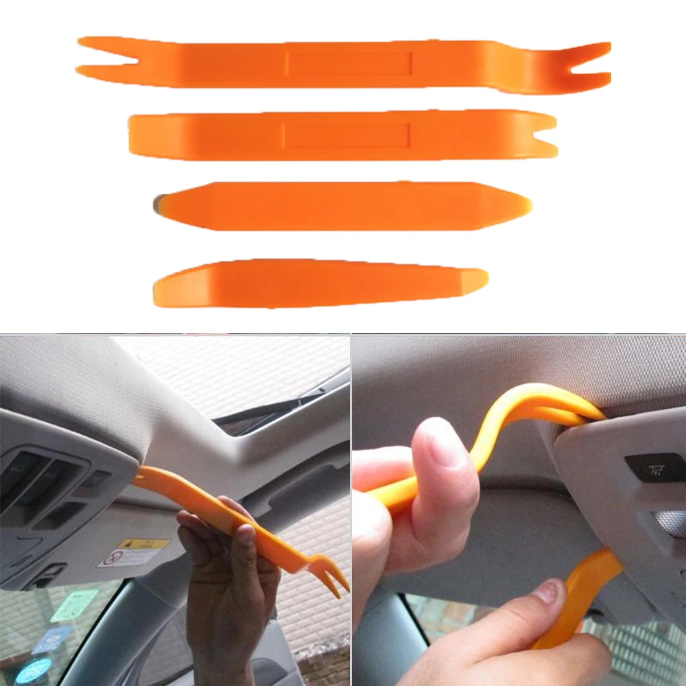 

4Pcs portable Plastic Car spanner wrench set Door Clip Trim Dash Audio Removal Kit Repair Hand Cockpit Pry Tool Universal