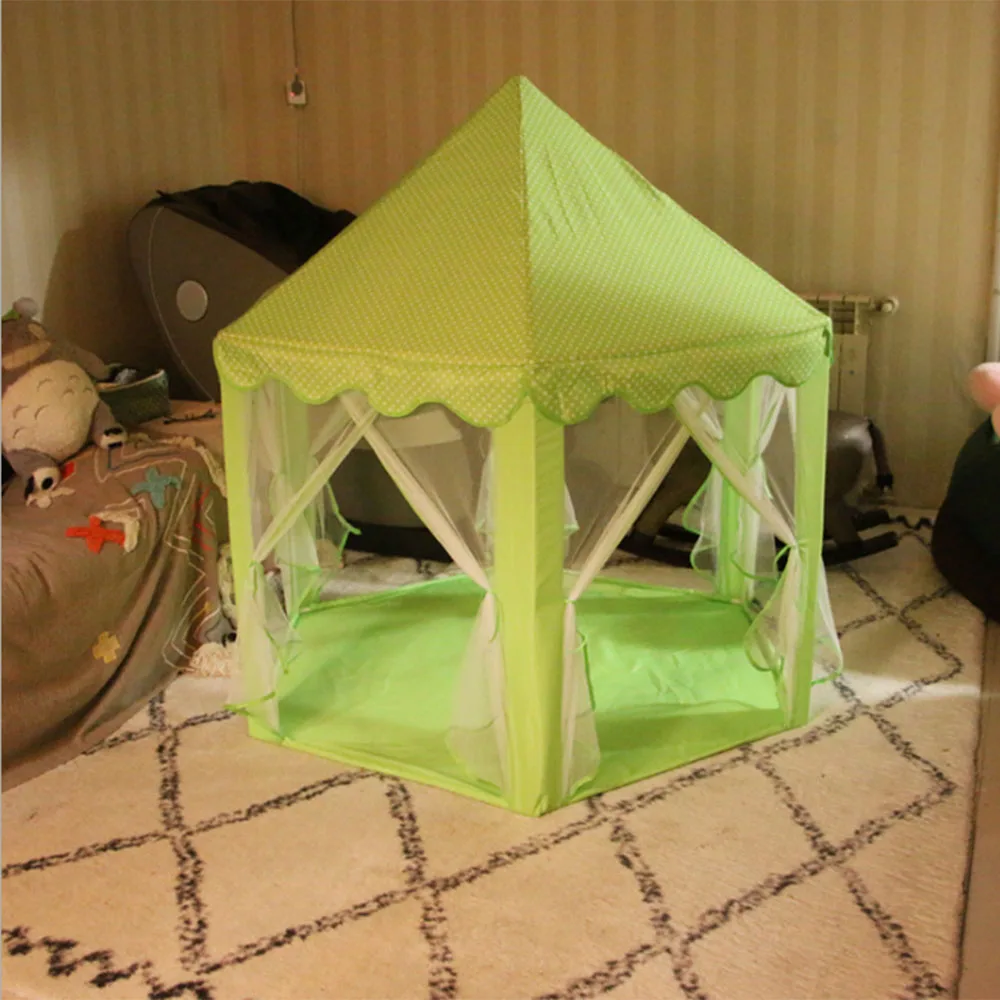Детская палатка, портативная палатка для бассейна, детский бассейн, Замок принцессы, домик для девочек, детская палатка, складная палатка для пляжа - Цвет: Green
