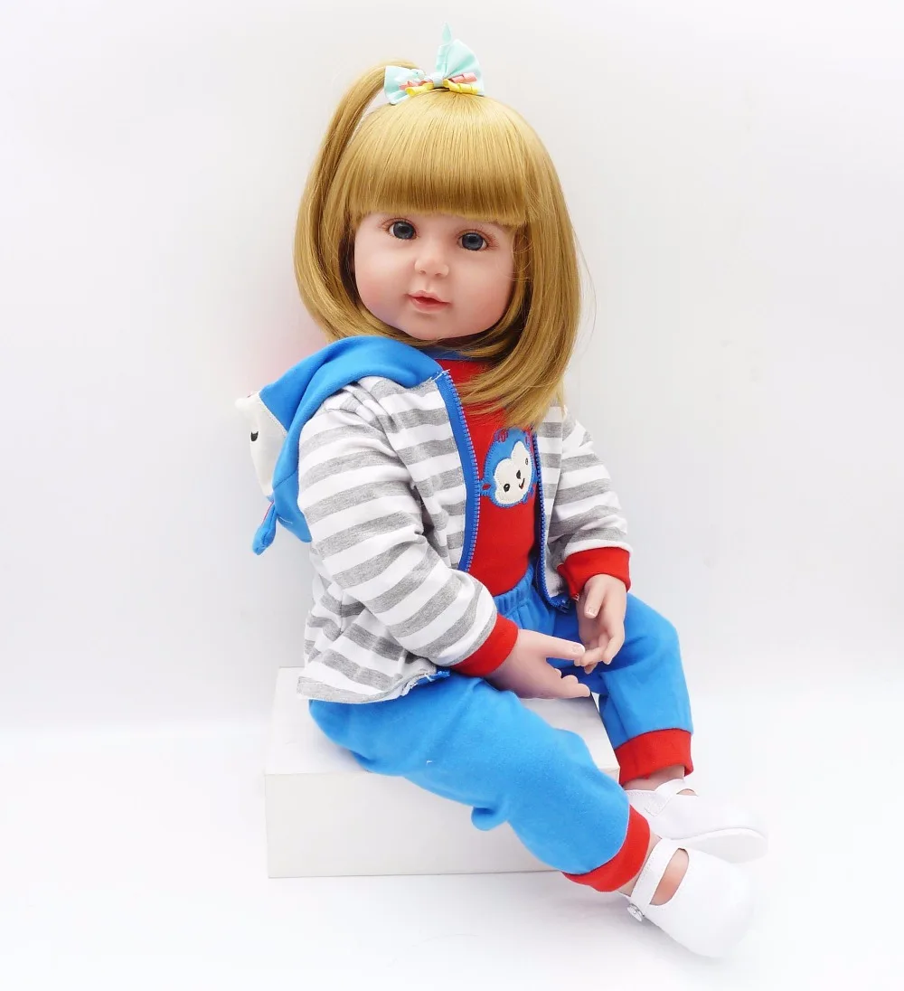 58 см кукла блонд для девочек силиконовые reborn baby bonecas с модной одеждой DIY игрушки Рождественский подарок bebes reborn baby doll