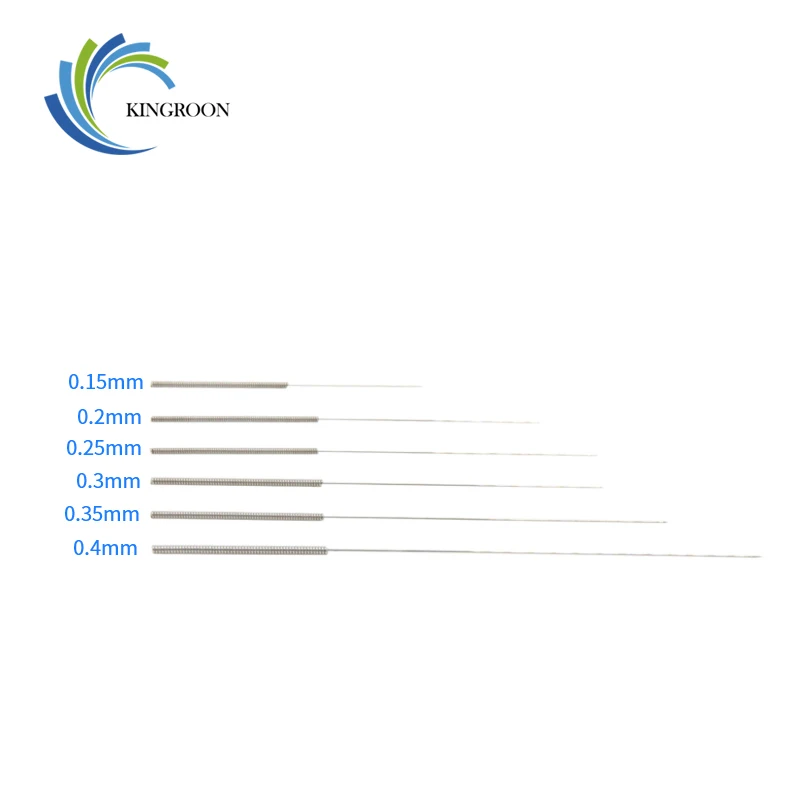KINGROON нержавеющая сталь Чистящая игла 0,15 мм 0,2 мм 0,25 мм 0,3 мм 0,35 мм 0,4 мм часть сверла для сопла 3D принтеры части с коробкой