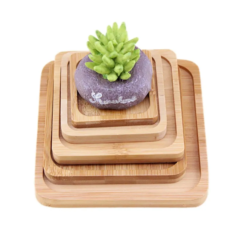 

Bamboo Tea Set Dinnerware Pad Tray Vase Tray Bonsai Flower Pots Tray Home Storage Tray Garden Table Decoration Supplies
