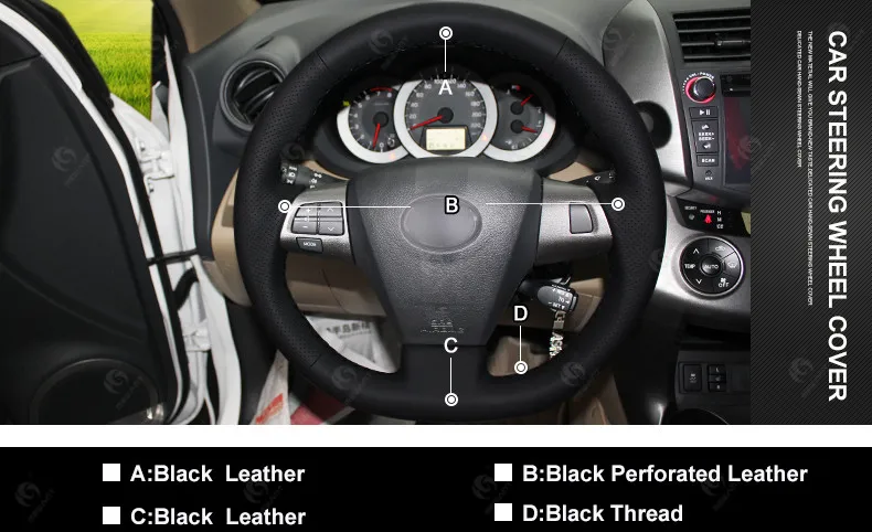 Black-Artificial-Leather-Car-Steering-Wheel-Cover-for-Toyota-Corolla-2011-2012-2013-RAV4-2011-2012-2013-8
