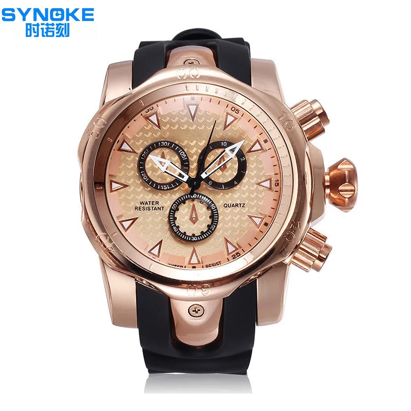 

Casual Men Watches Timepiece Quartz Wristwatch 30M Waterproof Silicone Timer Gift Black Gold Silver Rosegold