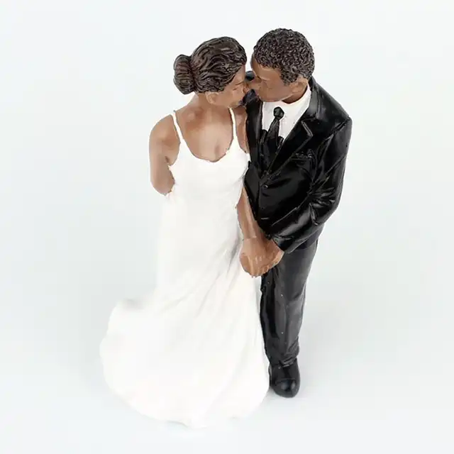 Lumiparty Wedding Cake Toppers Resin African American Wedding