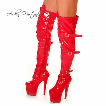 

Arden Furtado Fashion Women's Shoes Winter Sexy Elegant Ladies Boots Buckle strap platform Over The Knee High Boots big size 45