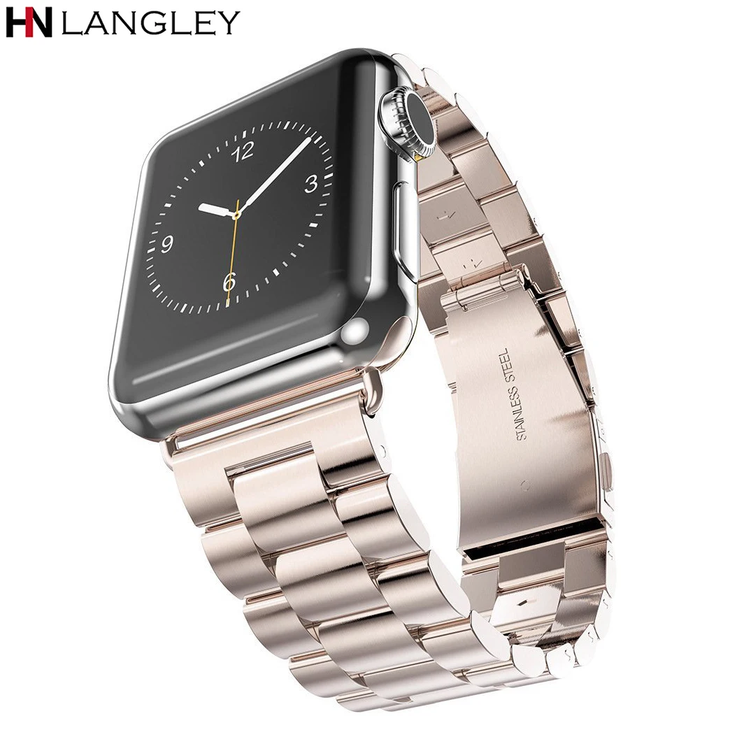 

Stainless Steel Strap for Apple Watch band 42mm 38mm 44mm 40mm Link Bracelet Wrist watch band for iwatch series 4 3 2 1