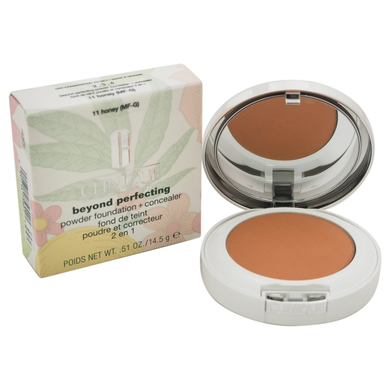 Beyond Perfecting Powder Foundation+Concealer #11 Honey(MF-G) - Dry Com. To Oily by Clinique for Women - 0.51 oz Powder Foundation + Concealer