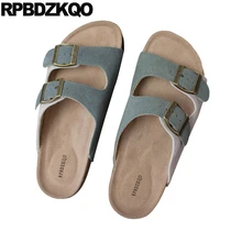 Дизайнерская обувь на плоской подошве из пробковой кожи; коллекция года; модная пляжная обувь размера плюс; шлепанцы без задника; мужские сандалии; сезон лето; большие размеры 46; дышащие слипоны