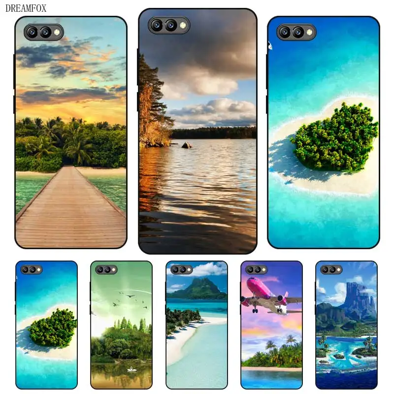 P103 Island Black Silicone Case Cover For Huawei Honor 6A 6C 6X 7A 7C 7S 7X 8 Lite Pro |