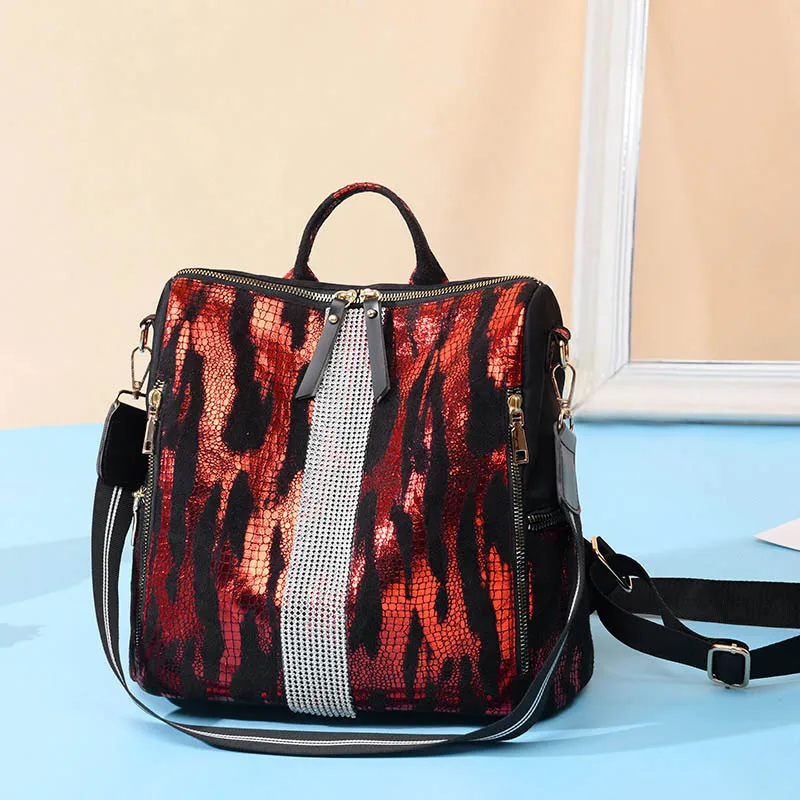 Kopen Animal Prints Rugzak Vrouwen 2019 Schooltassen voor Tienermeisjes Vintage Diamanten Bagpack Grote Capaciteit Rugzak XA445H