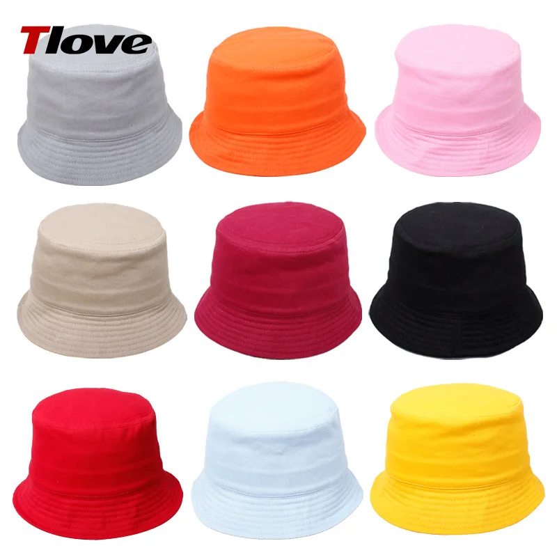 

Solid Color Baby Bucket Hat cotton Kids Sun Hat Toddler Boys Girls Sun Protection Hat Caps 2-4Y