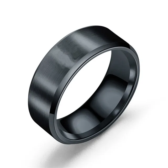 BINQINGZI 8MM Brushed Ring 316L Stainless Steel Rings For Men Black Silver Gold BINQINGZI 8MM Brushed Ring 316L Stainless Steel Rings For Men Black Silver Gold