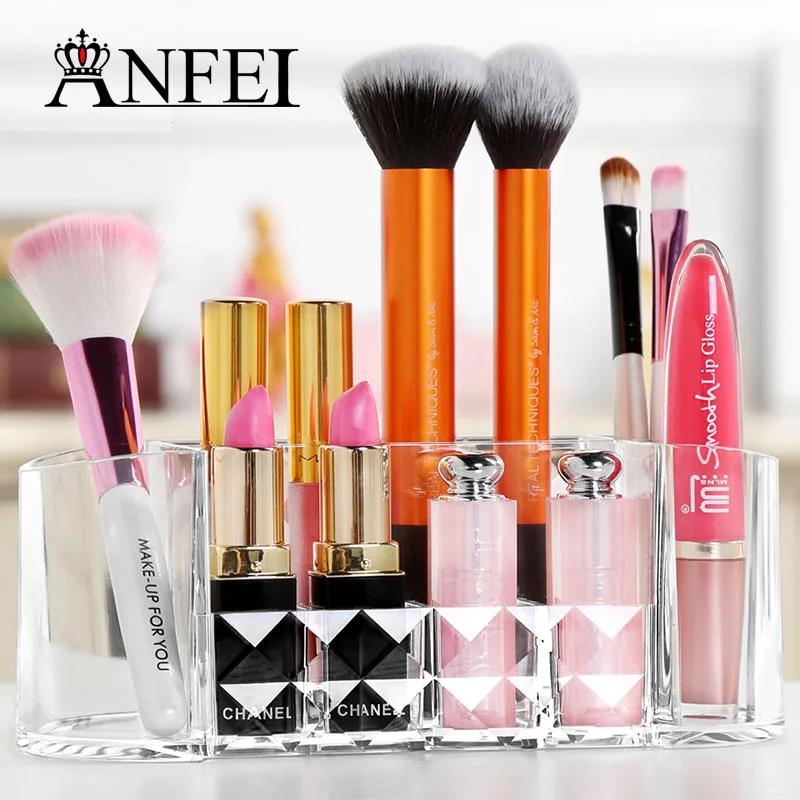 ANFEI прозрачная косметическая коробка с алмазным узором держатель для губной