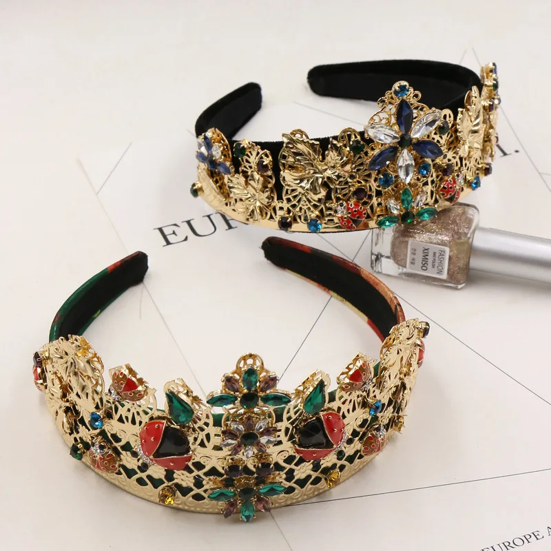 

Bridal wedding crown hair ornaments retro Baroque ladybug crystal forest department luxury crown hair bands 1367