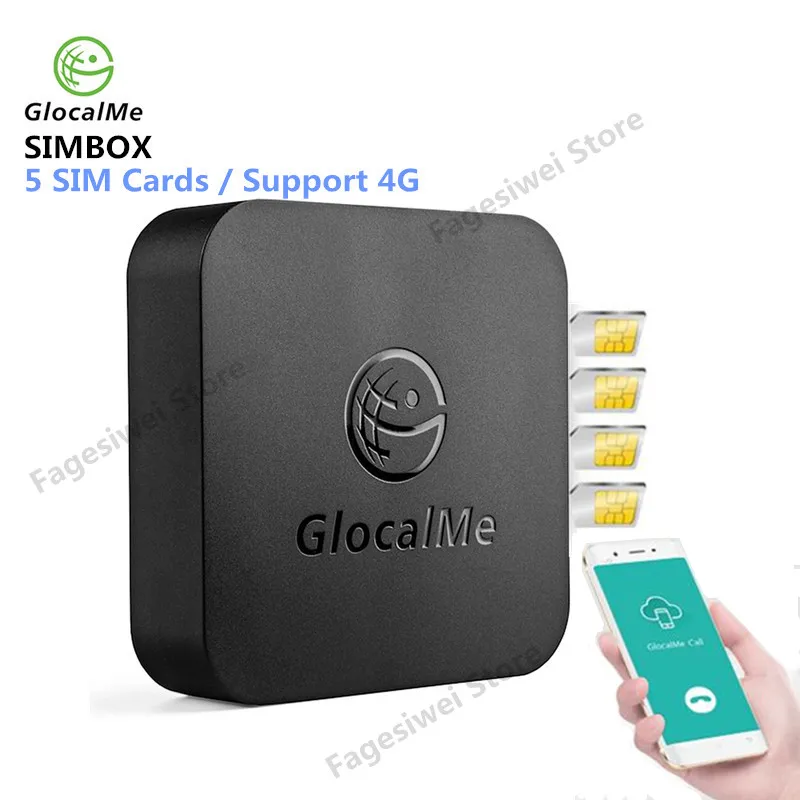 GlocalMe SIMBOX 4 г 5 sim-карт адаптер WiFi роутер с микропроцессором устройство мульти-sim-карты коробка для IOS/Android Поддержка 2 г/3g/4 г сеть