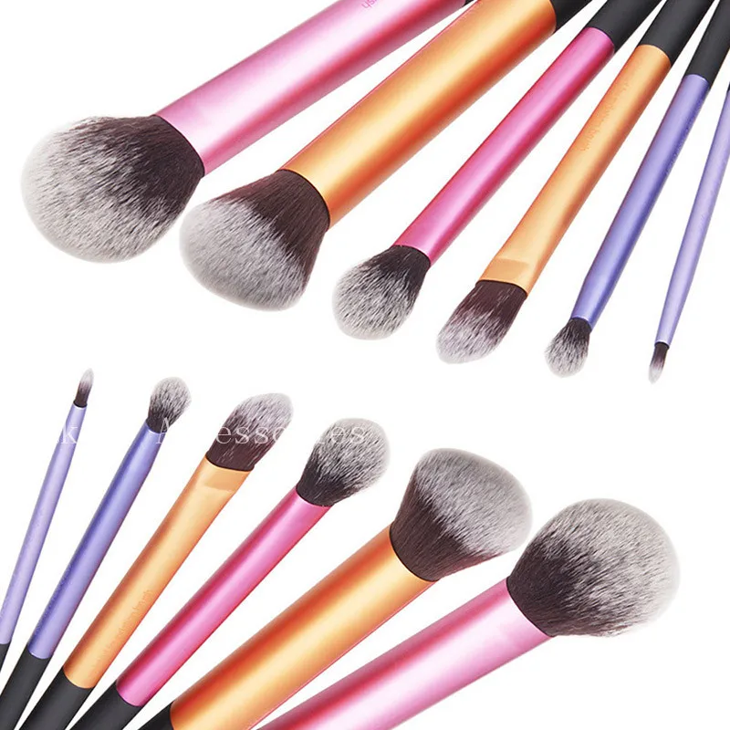 

10 SET Professional Long Tubes Makeup Brushes 6pcs/set Foundation Powder Blusher Brushes Cosmetics Mix Color Makeup Brush Tools