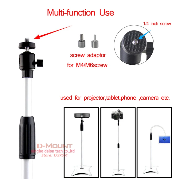 PMA-SF07 255 мм до 1200 мм Вращающийся Универсальный многофункциональный мини-проектор напольная подставка для телефона кронштейн для камеры держатель для планшета