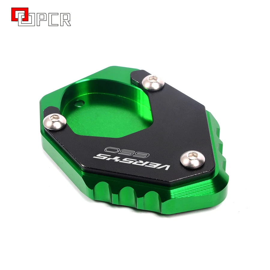 

With LOGO Versys650 Green&Black Bike Side Stand Extension Enlarger For KAWASAKI VERSYS 650 2015-2018
